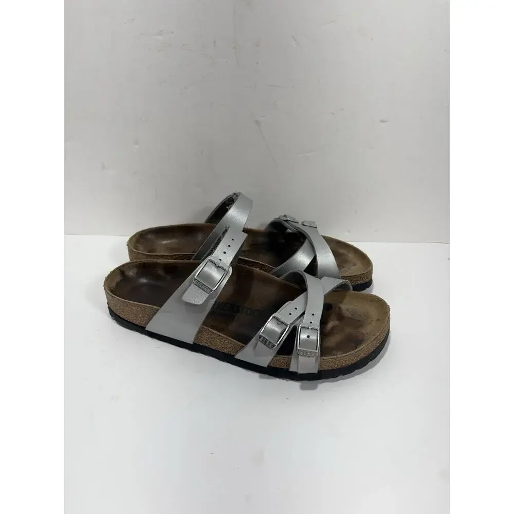Birkenstock Franca Silver Birko Flor Narrow‎ Sandals Sz 40 (US 9 -9.5) Sandal